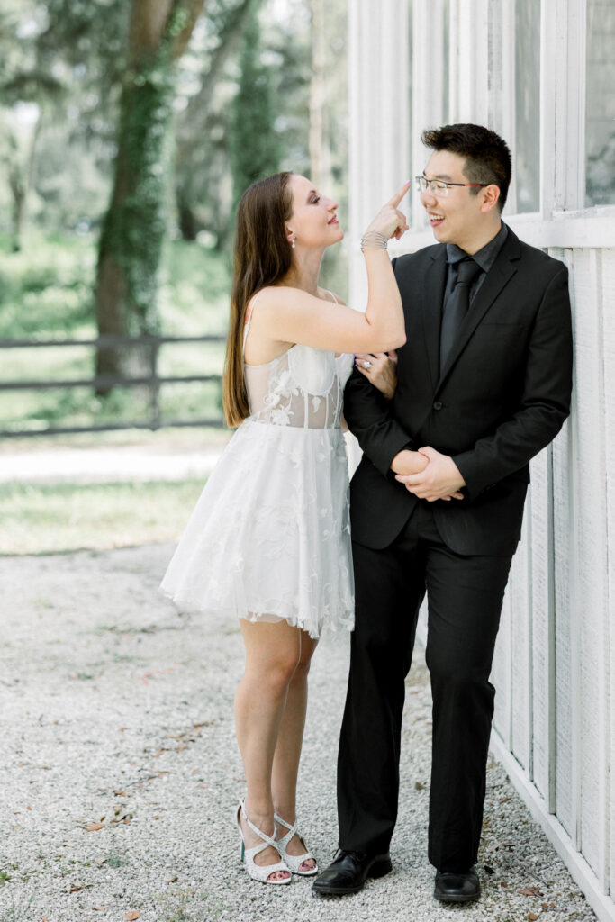 Florida engagement photographer Jessica Thomas capturing natural, timeless moments at Andalusian Oaks
