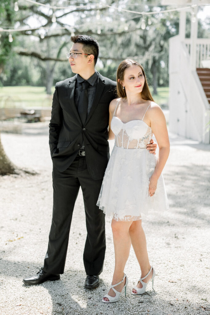 Florida engagement photographer Jessica Thomas capturing natural, timeless moments at Andalusian Oaks
