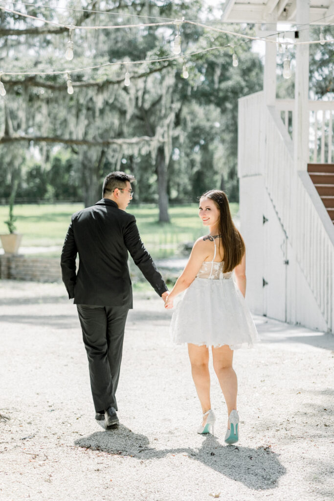 Florida engagement photographer Jessica Thomas capturing natural, timeless moments at Andalusian Oaks