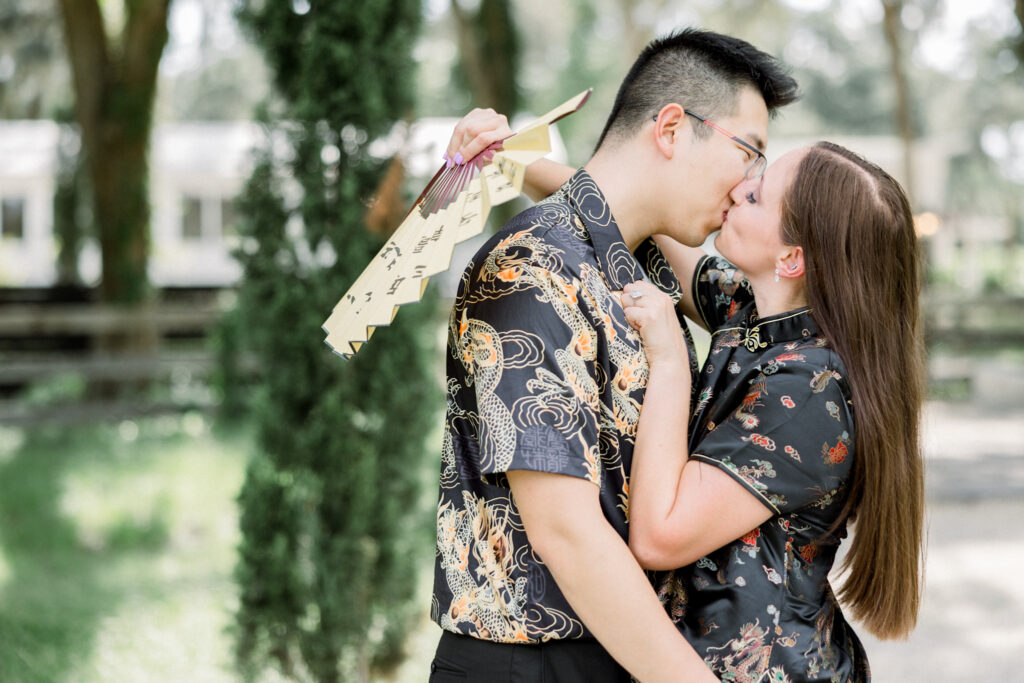 Florida engagement photographer Jessica Thomas capturing natural, timeless moments at Andalusian Oaks