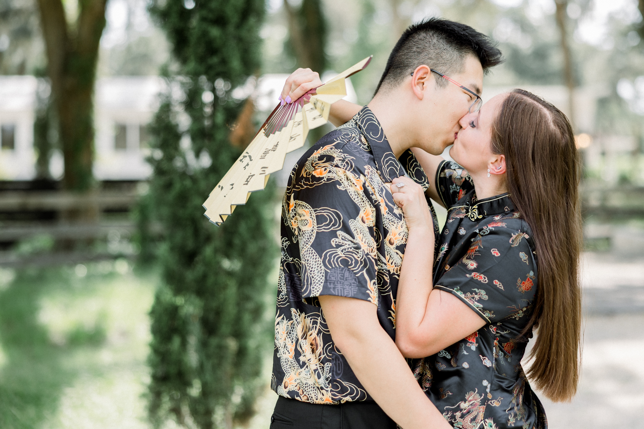 Florida engagement photographer Jessica Thomas capturing natural, timeless moments at Andalusian Oaks
