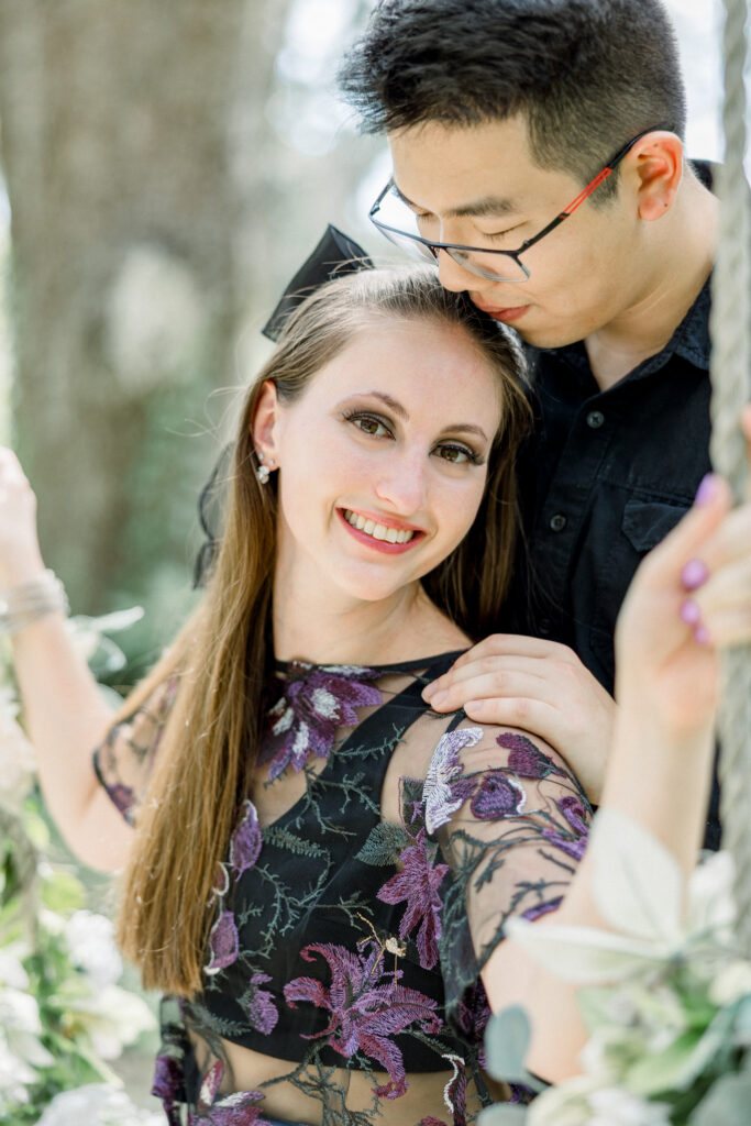 Florida engagement photographer Jessica Thomas capturing natural, timeless moments at Andalusian Oaks