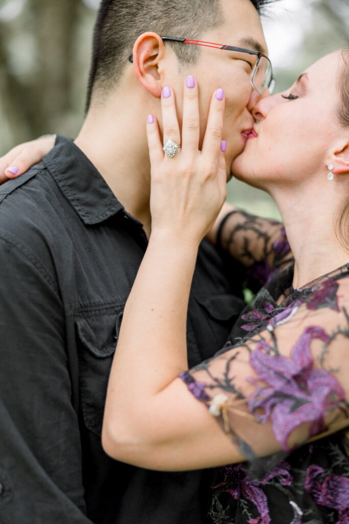 Florida engagement photographer Jessica Thomas capturing natural, timeless moments at Andalusian Oaks