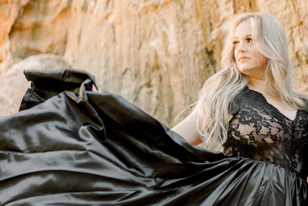 Modern portrait in black dress